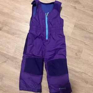 Columbia Kids' Purple Snow Pants with Blue Zipper